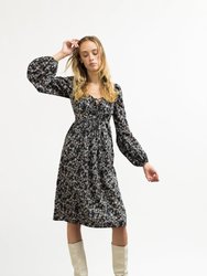 Marcela Dress / Black Floral Cotton