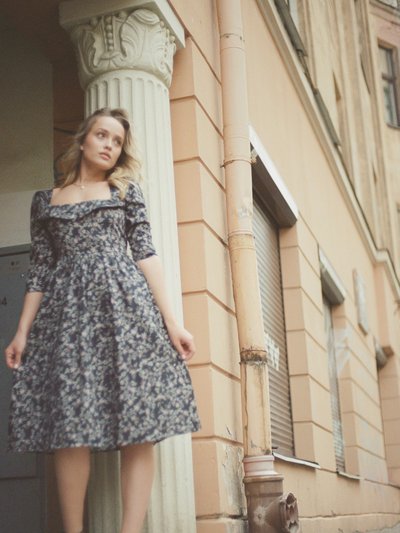 Onīrik Marisol Dress / Black Cotton Floral product