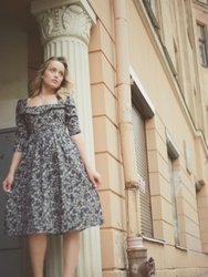 Marisol Dress / Black Cotton Floral - Black Floral