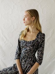 Marisol Dress / Black Cotton Floral