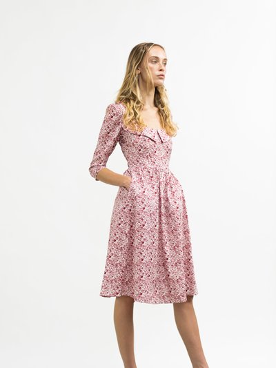Onīrik Marisol Dress / Pink (Ruby Red on Milkly White) Cotton Floral product