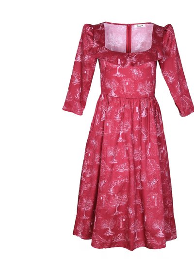 Onīrik Marisol Dress / Ruby Red + Alabaster Cotton Toile product