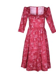 Marisol Dress / Ruby Red + Alabaster Cotton Toile - Ruby Red + Alabaster Toile