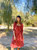 Marisol Dress / Ruby Red + Alabaster Cotton Toile