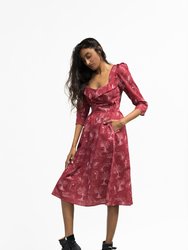 Marisol Dress / Ruby Red + Alabaster Cotton Toile