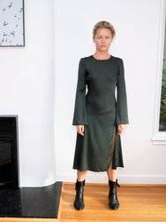 Nina Dress in Deep Green Silk