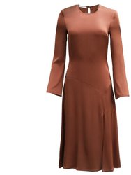 Nina Dress in Sugar Almond Brown Silk