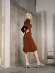 Nina Dress in Sugar Almond Brown Silk