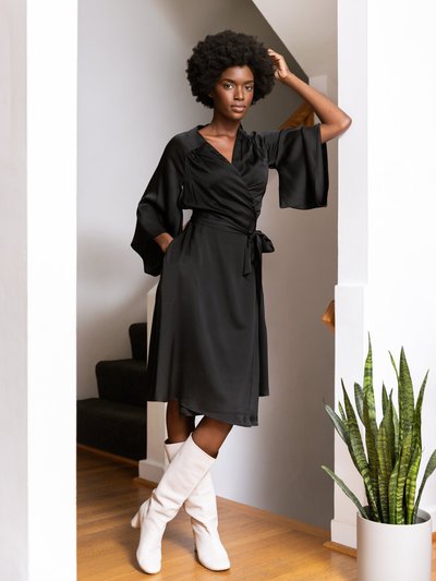 Onīrik Rhia Kimono Dress / Black Silk product
