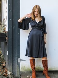 Rhia Kimono Dress / Black Silk
