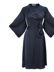 Rhia Kimono Dress / Black Silk