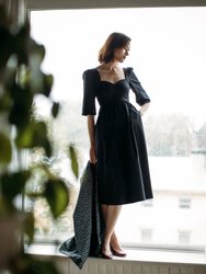 Suzan Dress in Black Cotton - Black