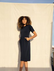 Theresa Sweatshirt Dress / Navy Tencel French Terry - Navy