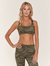 Chic Strappy Sports Bra - Moss Camo