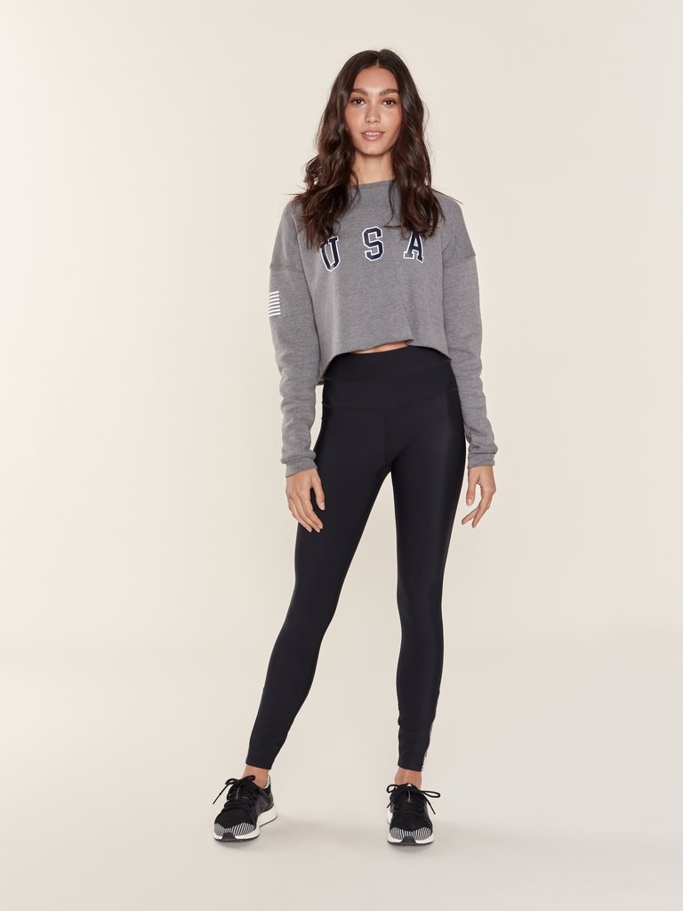 Cropped Crewneck Graphic Sweatshirt