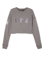 Cropped Crewneck Graphic Sweatshirt