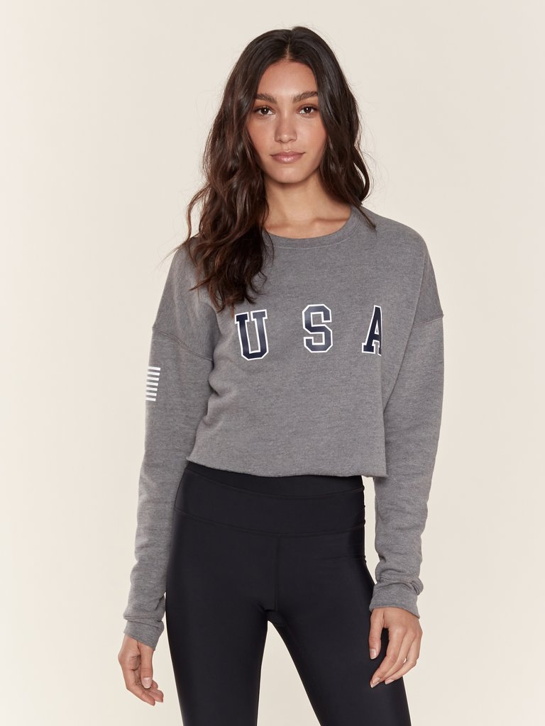 Cropped Crewneck Graphic Sweatshirt