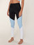 High Rise Track Legging - Black/Bouquet/White Rib