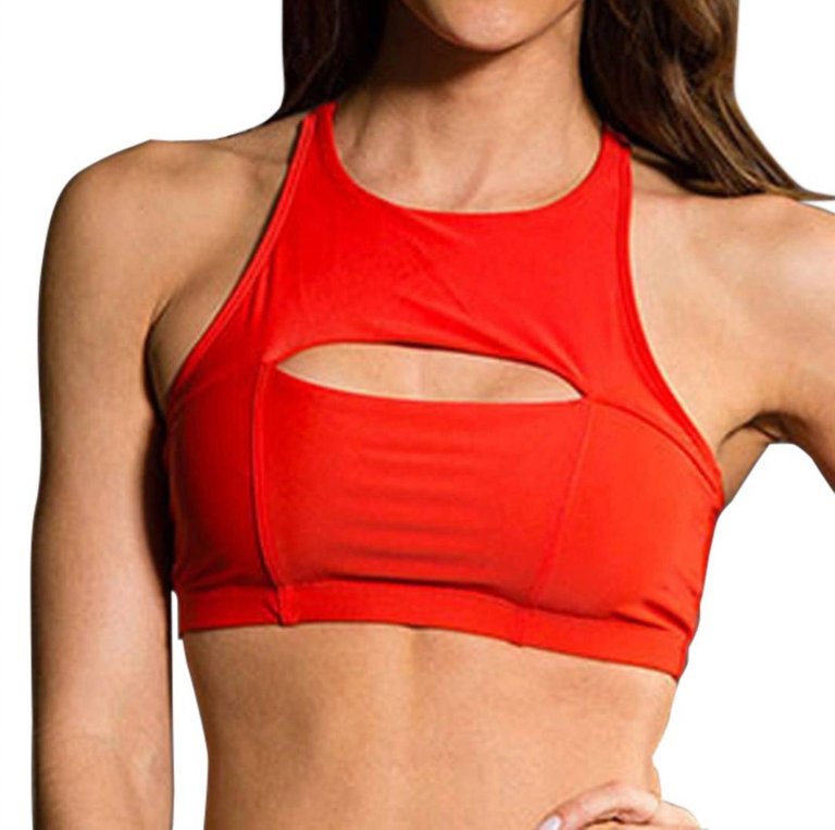 Open Heart Low Impact Sports Bra In Onz Coral - Onz Coral