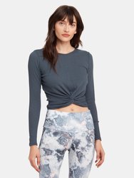 Twirl Front Knot Top - Storm