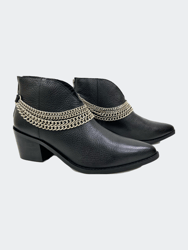 Chained Block Heel Western Boot