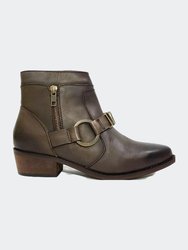 Short Brown Western Ankle Boot - Brown