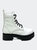 Smooth White Combat Boots - White