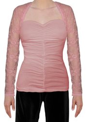 USA Made Ooh La La Long Sleeve Stretch Lace Cropped Bolero Shrug