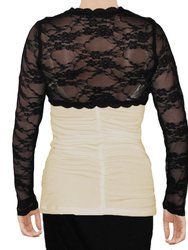 USA Made Ooh La La Long Sleeve Stretch Lace Cropped Bolero Shrug