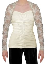 USA Made Ooh La La Long Sleeve Stretch Lace Cropped Bolero Shrug