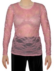 USA Made Ooh La La Long Sleeve Stretch Lace T Shirt Top