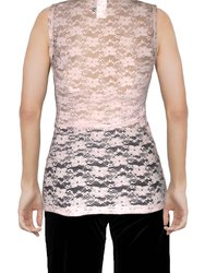 USA Made Ooh La La Plus Size Sleeveless Stretch Lace, Tank Top