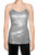 USA Made Ooh la la Sequin Tank Special Occasion Spaghetti Strap Camisole Top Fully lined Lined - Silver