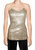 USA Made Ooh la la Sequin Tank Special Occasion Spaghetti Strap Camisole Top Fully lined Lined - Champagne