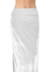 USA Made Ooh la la Special Occasion Stretch Velvet Long Maxi Skirt with Flared Back