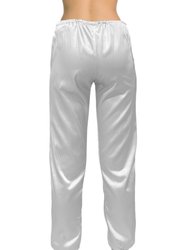 USA Made Ooh La La Stretch Satin Fully Lined Cuffed Joggers With Crystal Embellished Drawstring