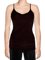 USA Made Ooh la la Stretch Velvet Camisole with Built in Shelf Bra