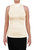 USA Made Ooh La La Women Knit Sleeveless Mock Turtleneck Top Blouse with Cut in Shoulders