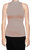 USA Made Ooh La La Women Knit Sleeveless Mock Turtleneck Top Blouse with Cut in Shoulders - Brown