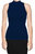 USA Made Ooh La La Women Knit Sleeveless Mock Turtleneck Top Blouse with Cut in Shoulders