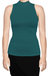 USA Made Ooh La La Women Knit Sleeveless Mock Turtleneck Top Blouse with Cut in Shoulders