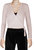 USA Made Ooh La La Women's Dance Inspired Long Sleeve Wrap Tie Fitted Shrug Sweater - Lt Blush