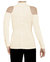 Women's Long Sleeve Open Shoulder Mock Turtleneck Fitted Top