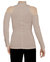 Women's Long Sleeve Open Shoulder Mock Turtleneck Fitted Top