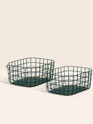 Large Baskets - Set of 2 - Dark Green