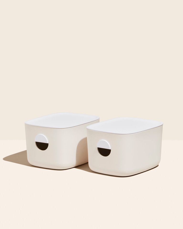 Medium Storage Bins - Set of 2 - Cream