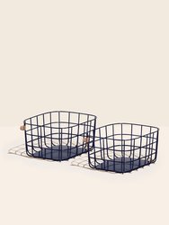 Medium Wire Baskets - Set of 2 - Navy