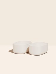 Small Storage Bins - Set Of 2 - Cream