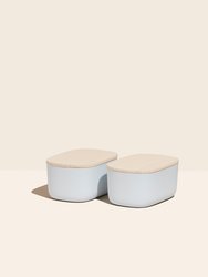 Small Storage Bins - Set Of 2 - Light Blue