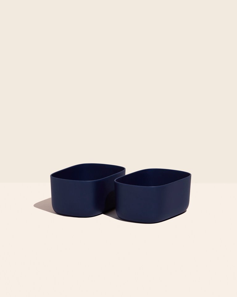 Small Storage Bins - Set Of 2 - Navy